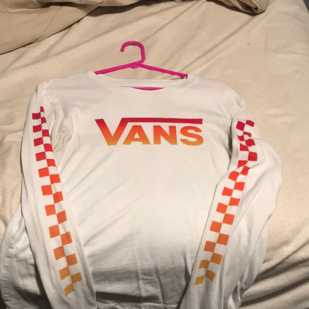 Red and orange checkered vans long sleeve